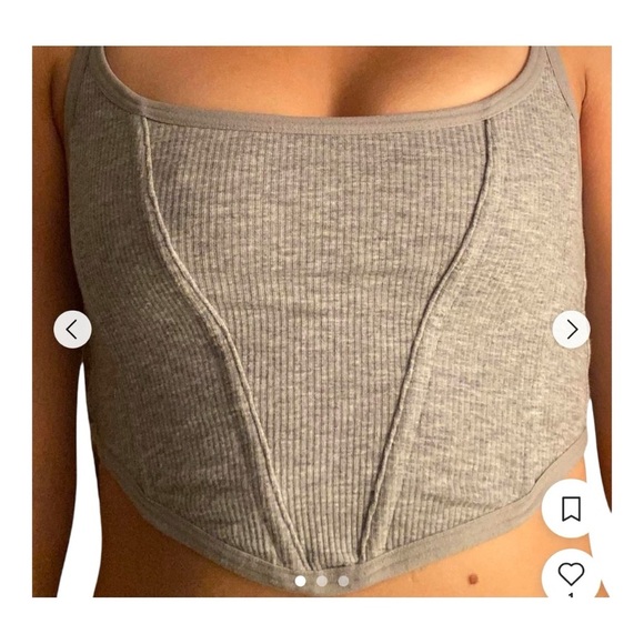 Colsie Grey Corset Tank | Size L | NWT - Picture 6 of 6